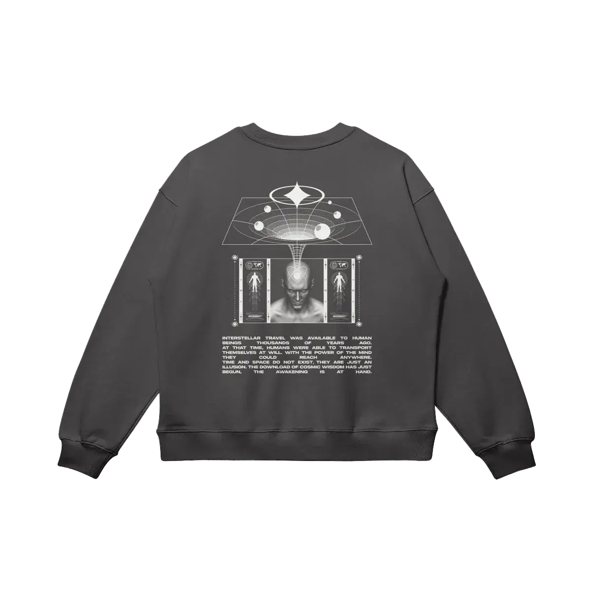 COSMIC TRAVELER Oversized Crewneck, back
