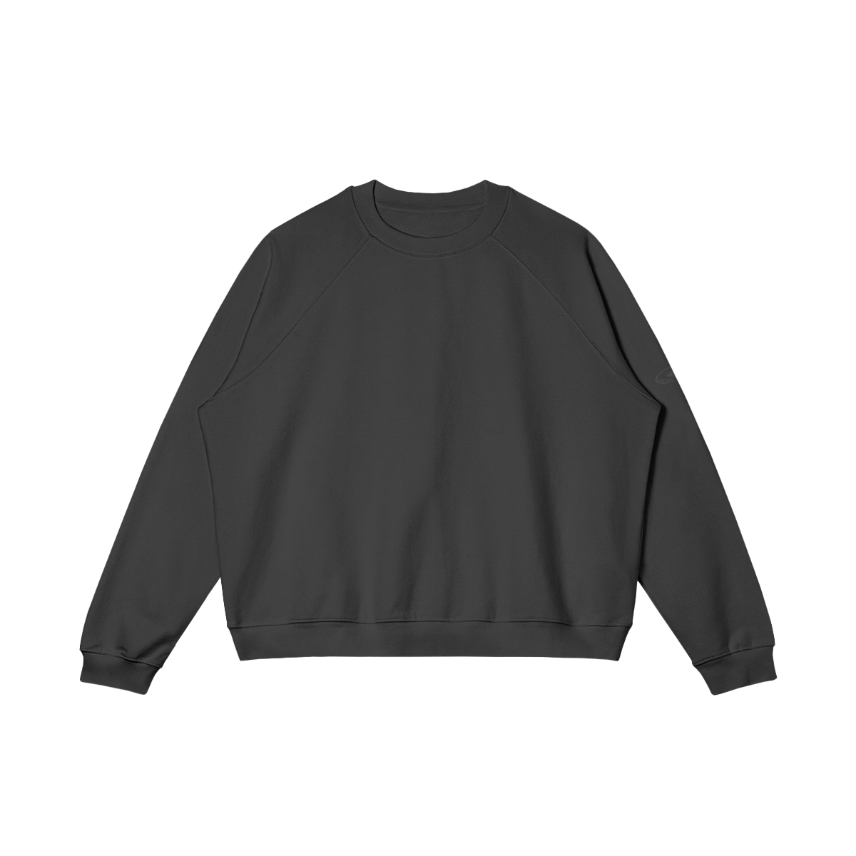 EMBROIDERY LOGO MONO Oversized Brushed Crewneck, front